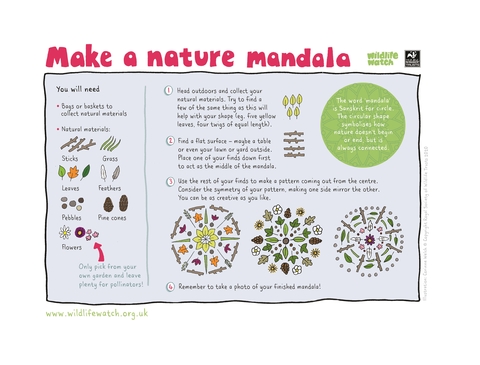 Nature mandala activity sheet