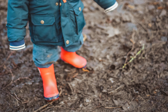 Child in wellies