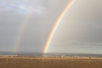 Rainbow over the little terns at Seaton Carew