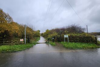 Flooded bridleway path at Rainton Meadows