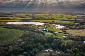 Aerial view over Joe's Pond looking towards Rainton Meadows 