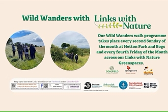Promotional graphic for an event with some inset pictures of people in greenspaces