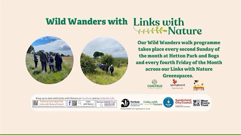 Promotional graphic for an event with some inset pictures of people in greenspaces