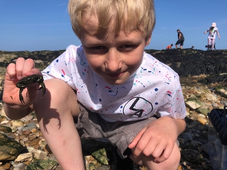 Boy with crab