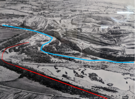 River Wear circa 1960 with river course marked on it