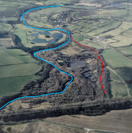 River Wear c. 2002 with old and new course marked on it