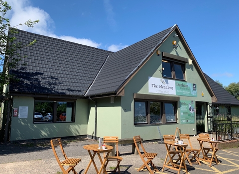 The view of the front of Rainton Meadows Visitor Centre