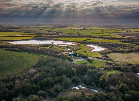 Aerial view over Joe's Pond looking towards Rainton Meadows 