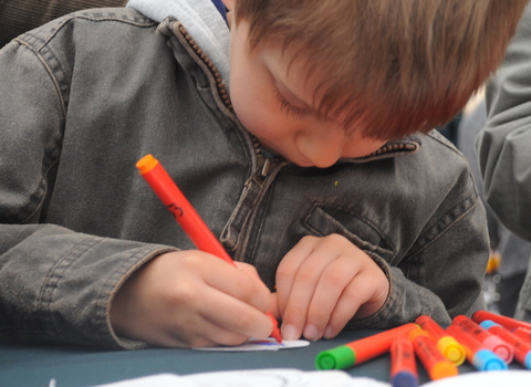 boy colouring in